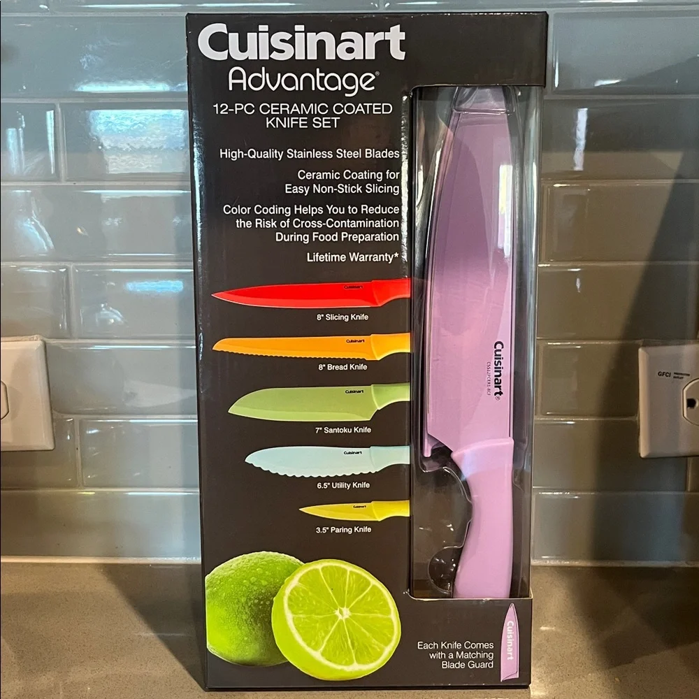 Cuisinart Advantage Ceramic Coated Knife Set with Colorful Blades